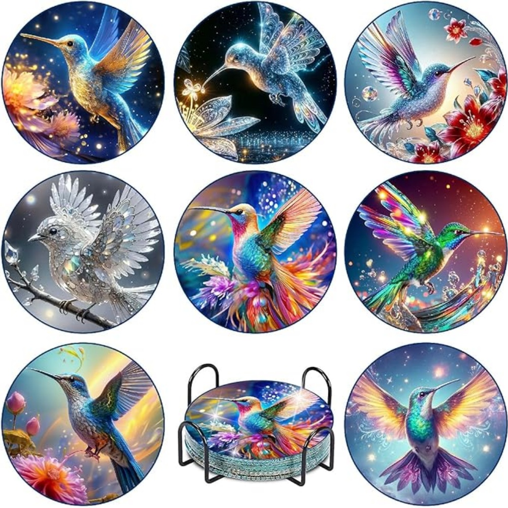 Resin Art Coasters - 8 Pieces of Diamond Art Painting