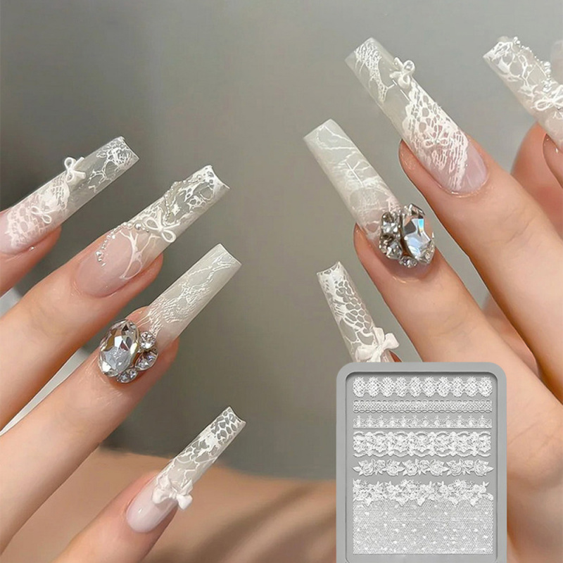 1pc Lace 3D Silicone Nail Mold - Resin Art Templates Free review and price
