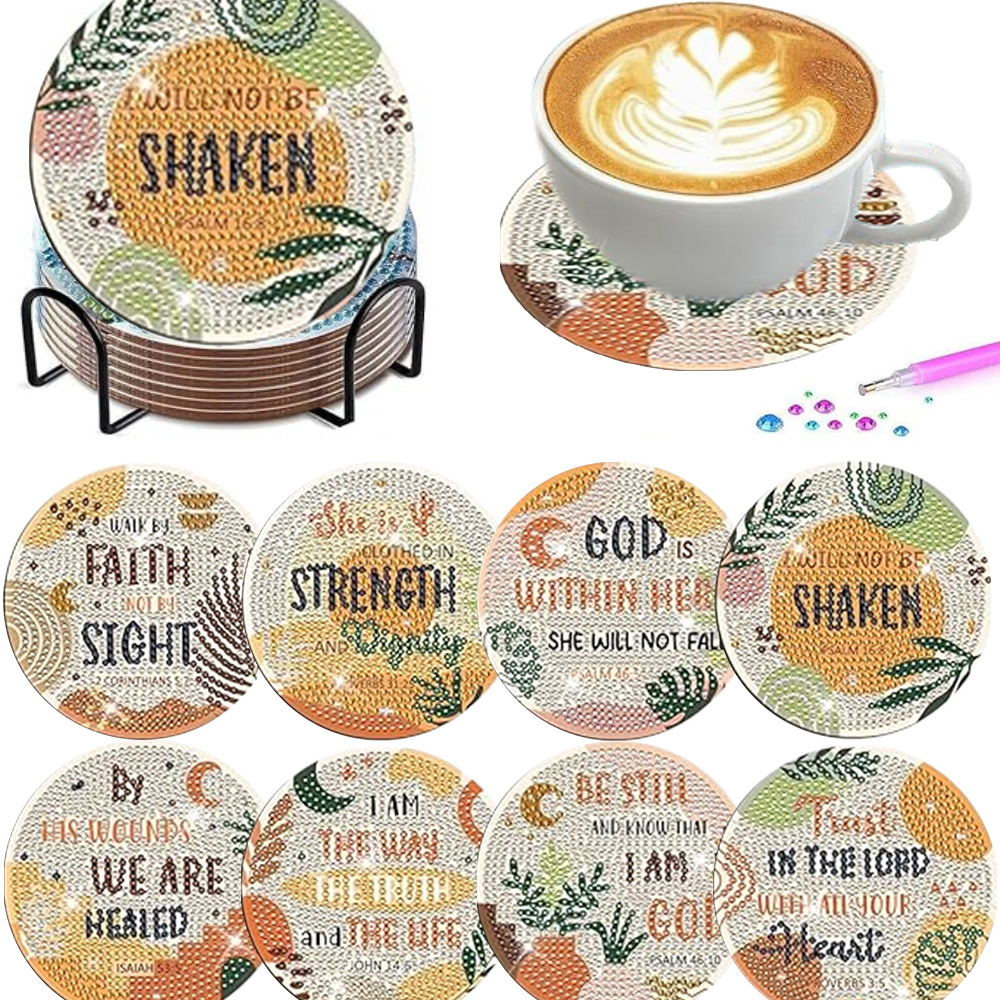 8 Pieces/Set Diamond Painting  - Resin Art Coasters review and price