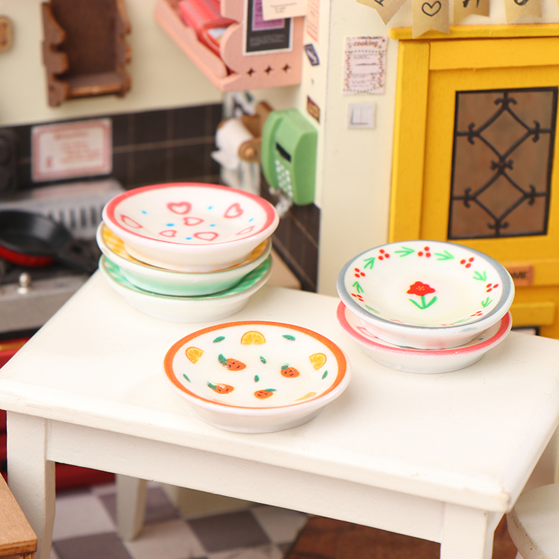 5Pcs 1/12 Dollhouse Mini Plate - Resin Art Toys review and price