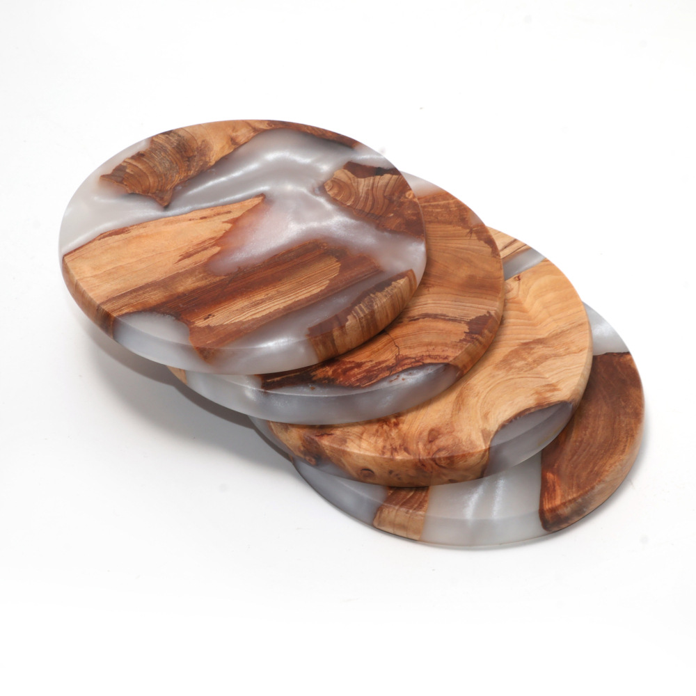 Drink Coaster Set, Wooden Bar  - Resin Art Coasters review and price