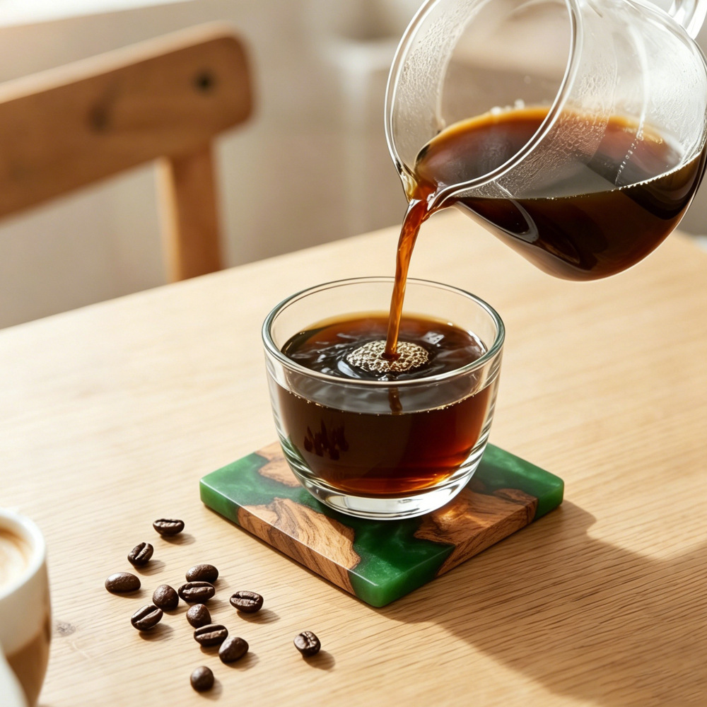 Drink Coaster Set, Wooden Bar  - Resin Art Coasters review and price