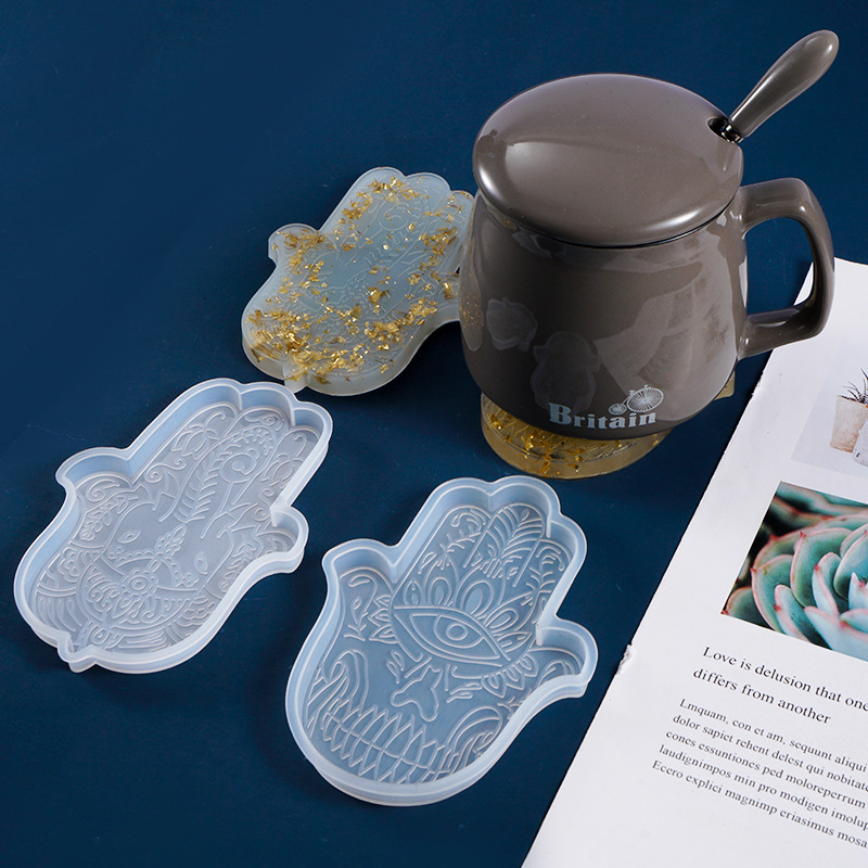 1 Pcs DIY Coaster Hand of Fati - Resin Art Coasters review and price
