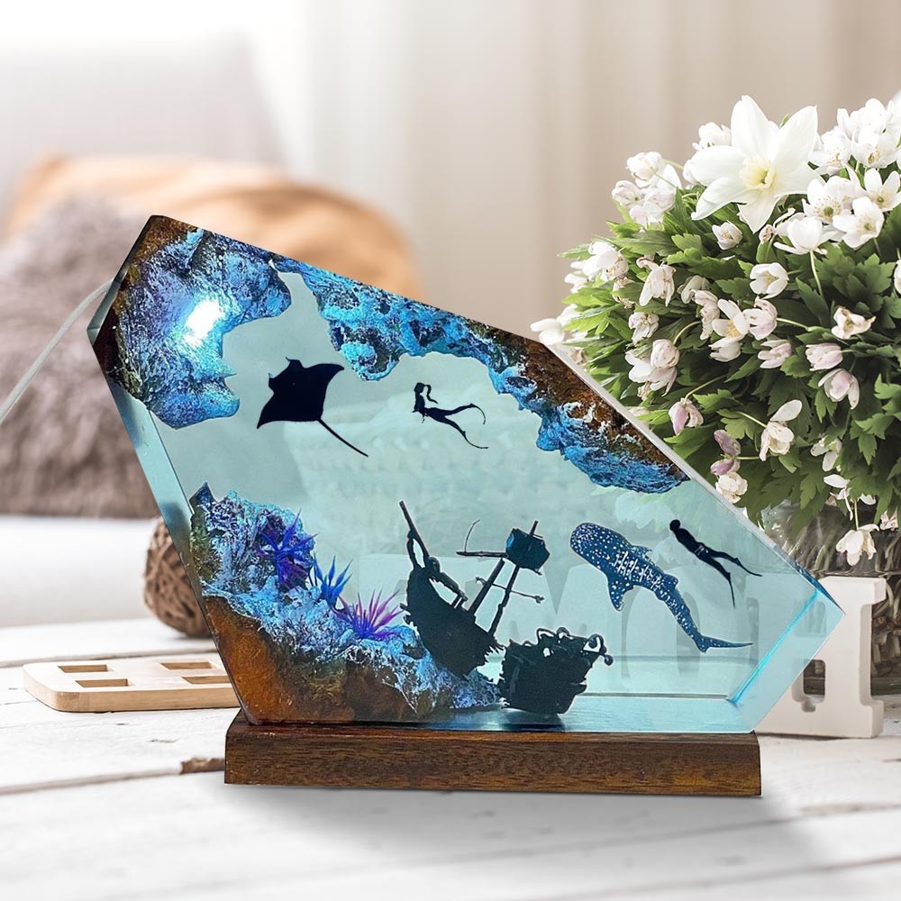 Marine Resin Wood Art Luminesc - Resin Art Design For Wedding review and price