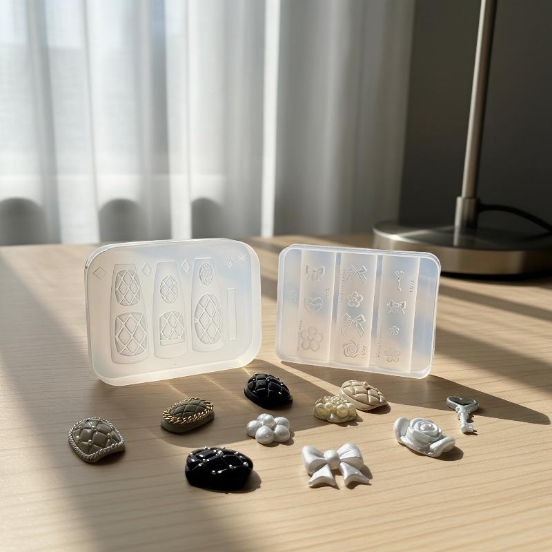 Silicone Nails Mold Plaid Bow  - Resin Art Templates Free review and price
