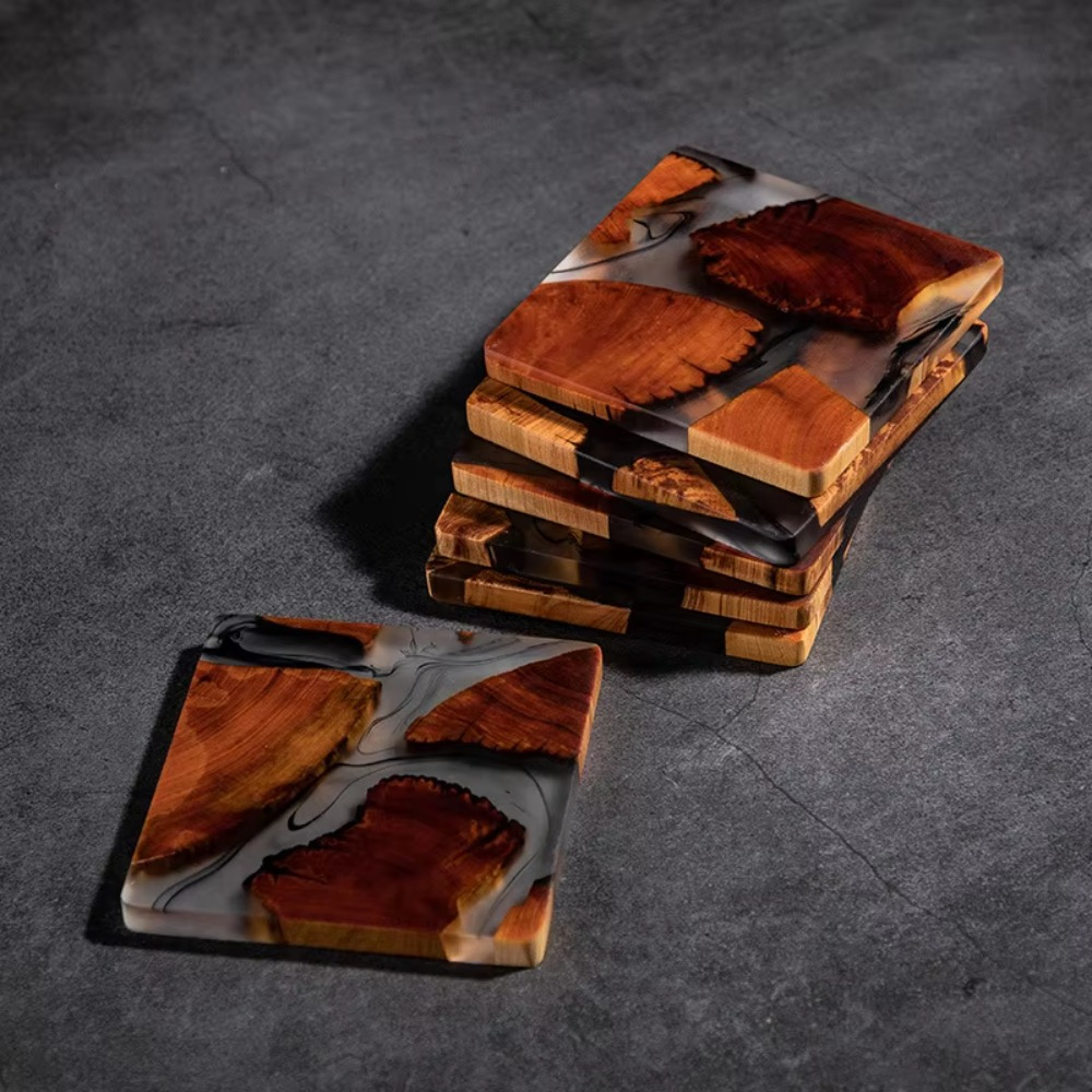 Wood Resin Coasters Square Cup - Resin Art Coasters review and price