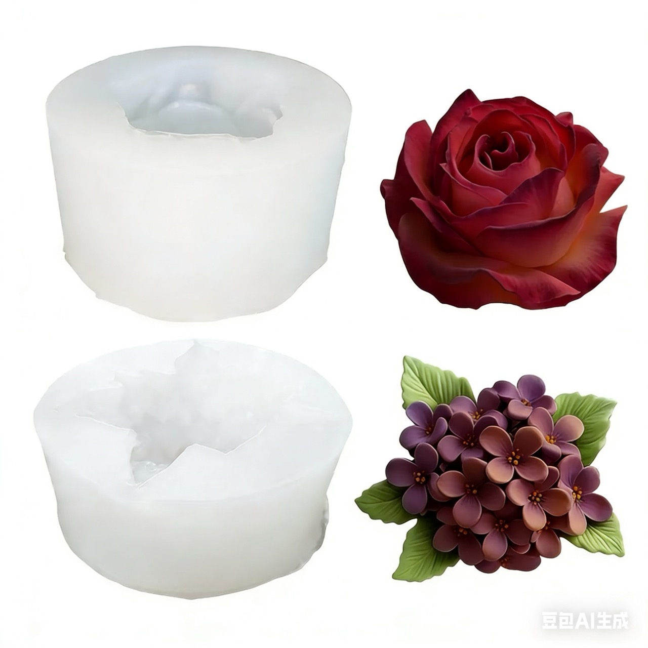 2-Piece 3D Rose and Lilac Sili - Resin Art Design For Wedding review and price