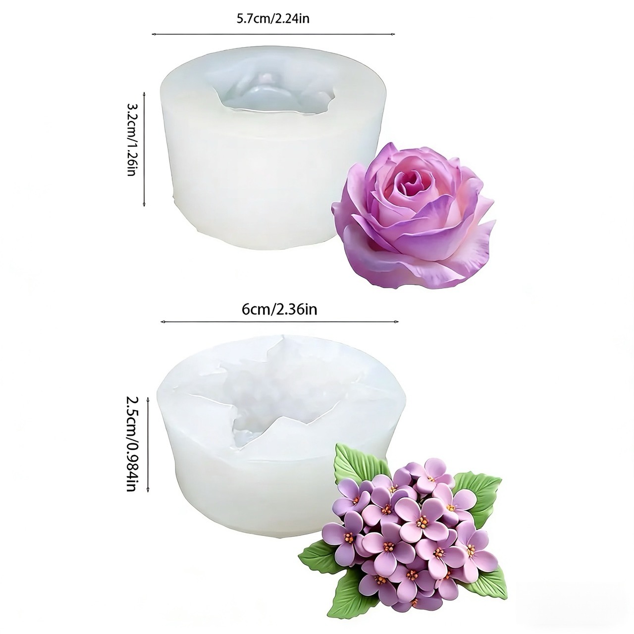 2-Piece 3D Rose and Lilac Sili - Resin Art Design For Wedding review and price