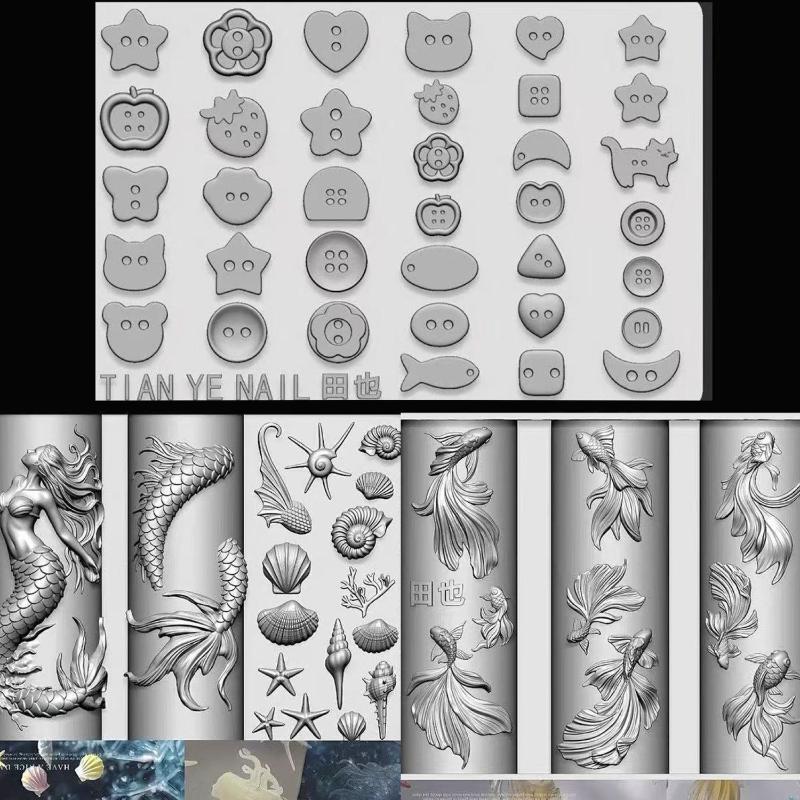 3D Soft Silicone Nail Ocean Me - Resin Art Templates Free review and price