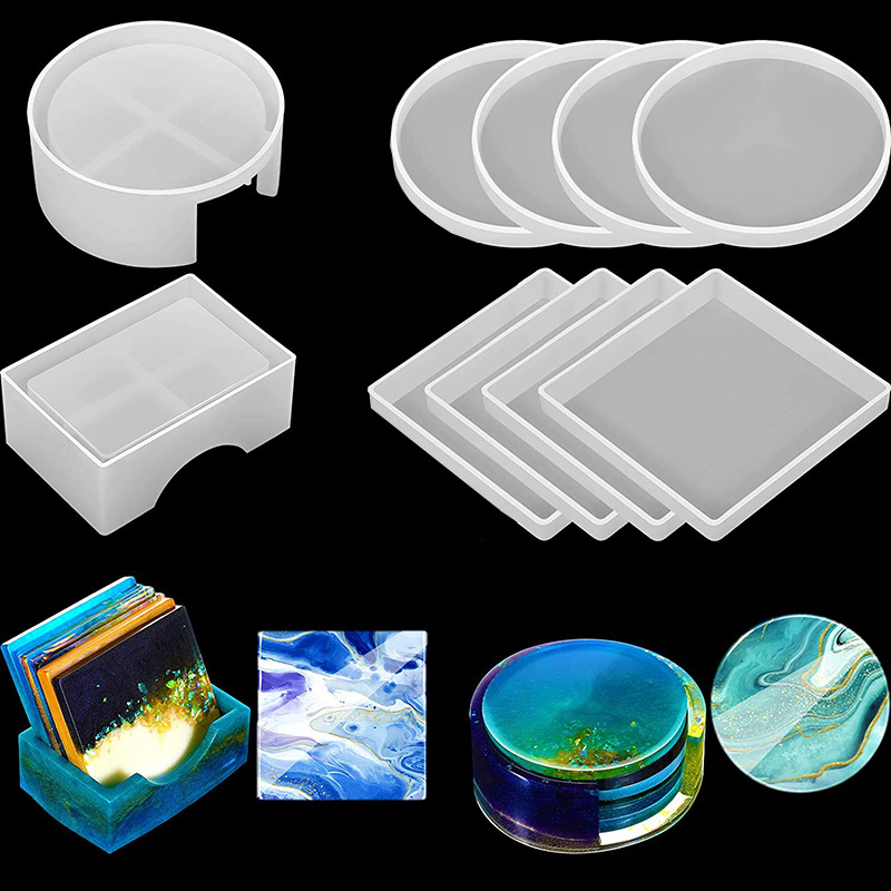 Round Square Coaster Silicone  - Resin Art Coasters review and price
