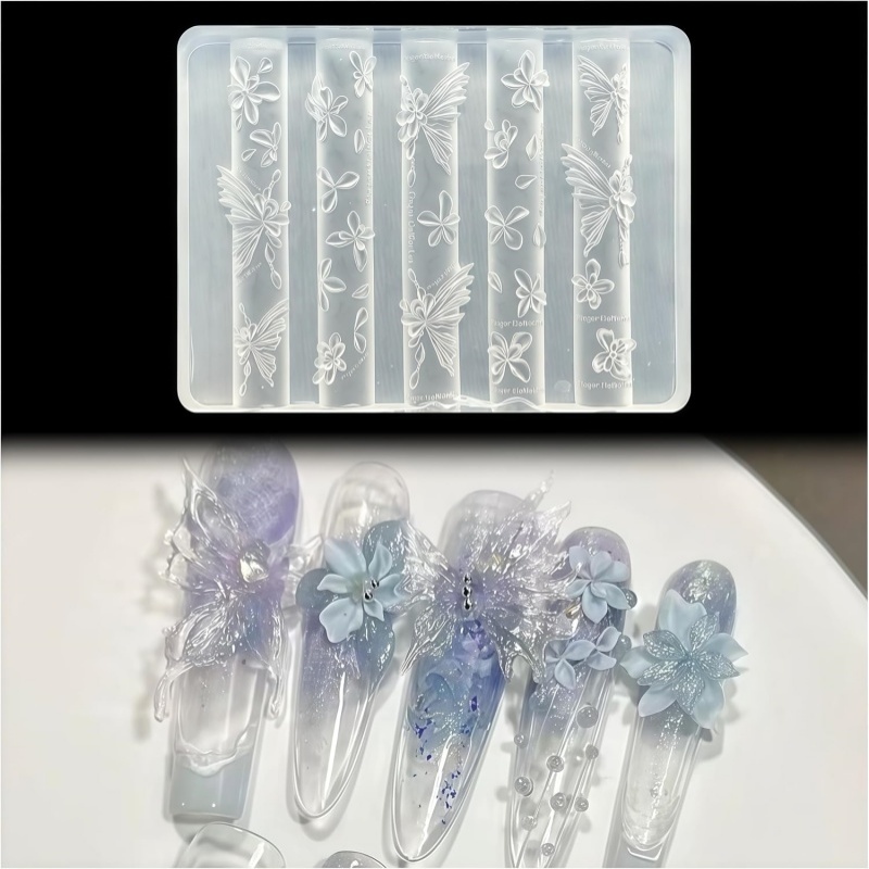 3D Butterfly Flower Gel Nail A - Resin Art Templates Free review and price